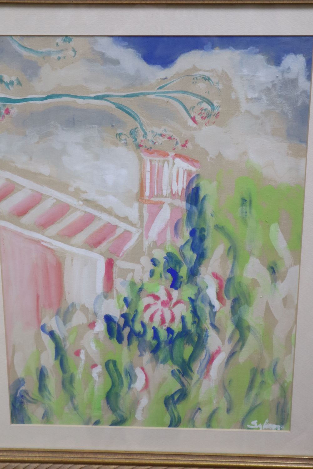 Sylvan Alleyne, watercolour, Lily pond, signed, 43 x 32cm